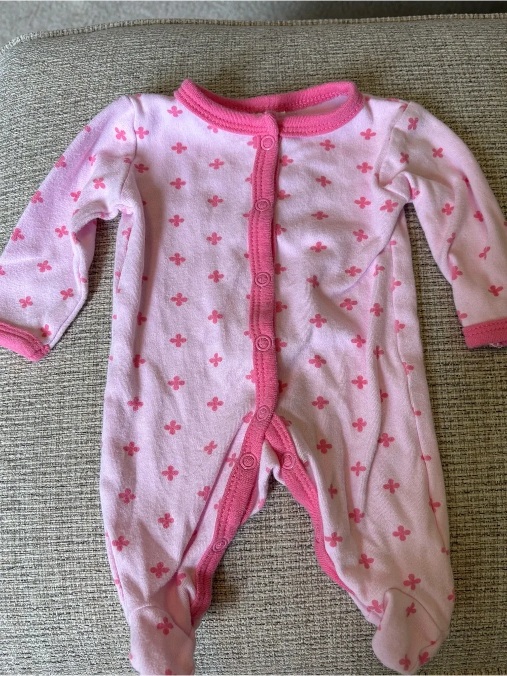 Luvable Friends Pink Snap-Front Footed One-Pieces - Set of 2